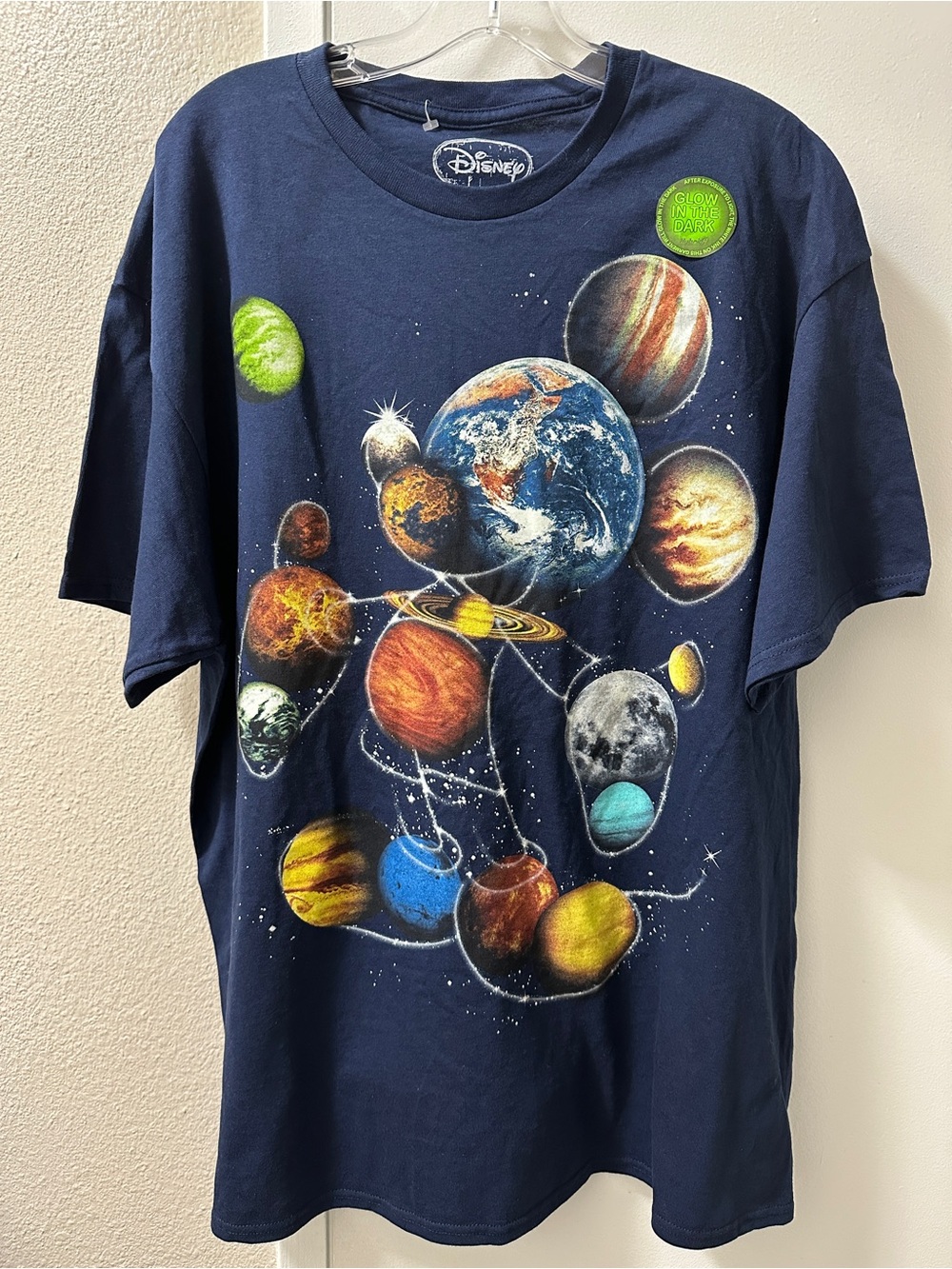 Disney Navy Blue Unisex Planet Graphic Tee